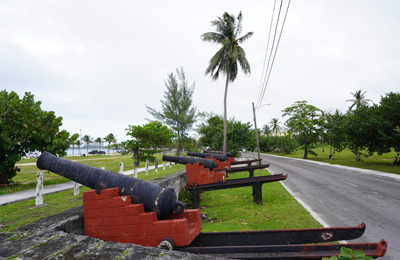 Loyal shoreline cannon Still watching out for the French, Nassau (Bahamas), 2020 Caribbean (Winter)