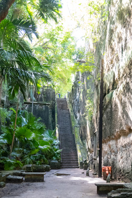 Rock-cut "Queen's Staircase" to Fort Fincastle, Nassau (Bahamas), 2020 Caribbean (Winter)