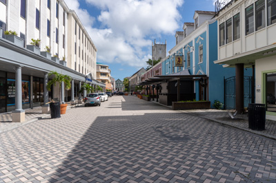 Deserted tourist street, Nassau (Bahamas), 2020 Caribbean (Winter)
