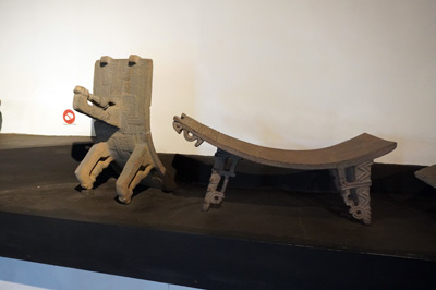 Metates (grinding stone tables), San Jose: National Museum, Costa Rica, January 2020