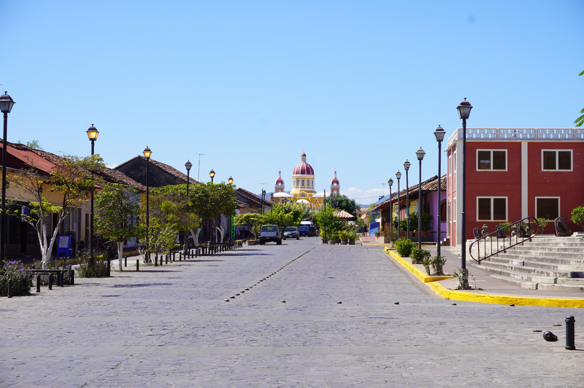 Nicaragua: Granada, Road from the lake back to city.  (Not many tourists today.)