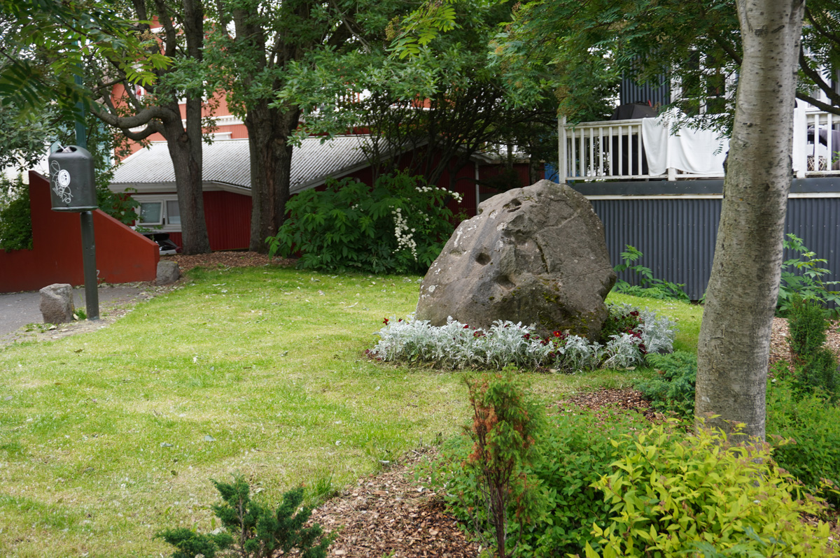 Reykjavik, "Elf Stone" relocated from road-building site