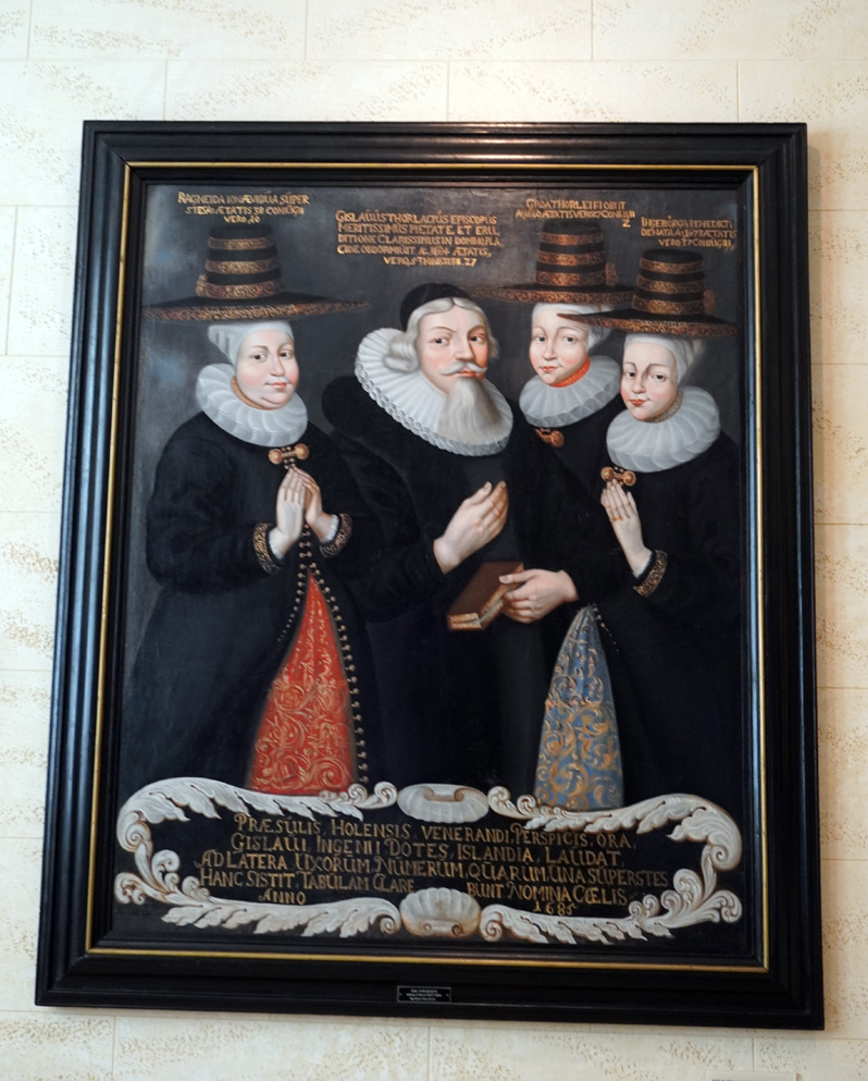 Reykjavik: National Museum, Bishop of Holar and his 3 wives (1685) Actually sequential, but painted in parallel