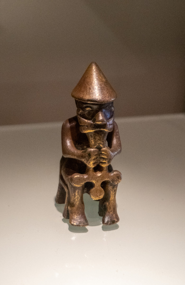 Reykjavik: National Museum, Tiny bronze statue.  Thor?