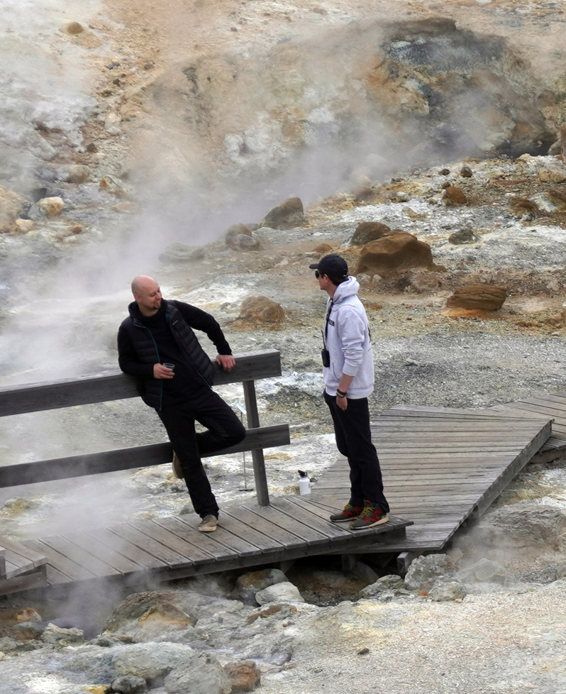Reykjanes Peninsula, Intrepid guides Damian and Premmi