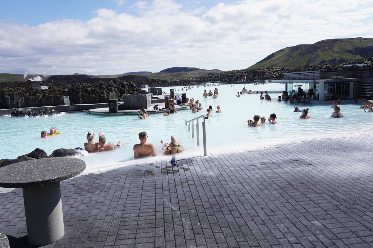 Reykjanes Peninsula, The Blue Lagoon Fully of milky silicate water, from power plant