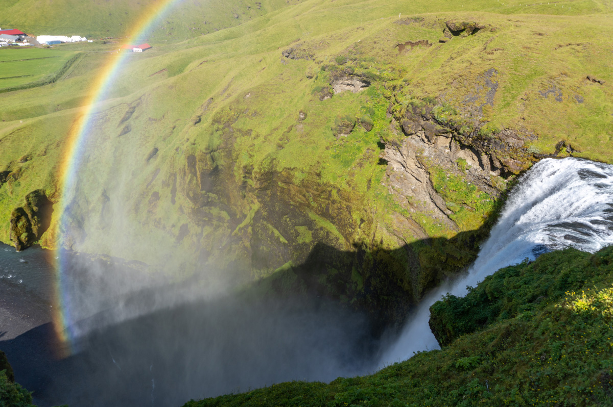 Skogafoss, Rainbow at Skogafoss