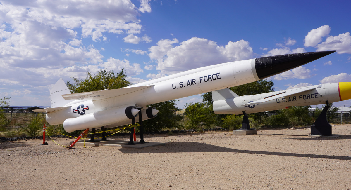 National Museum of Nuclear Science & History, BOMARC nucelar tipped surface-to-air ramjet missile. Designed to target bombers up to 250 miles away.  ~1959
