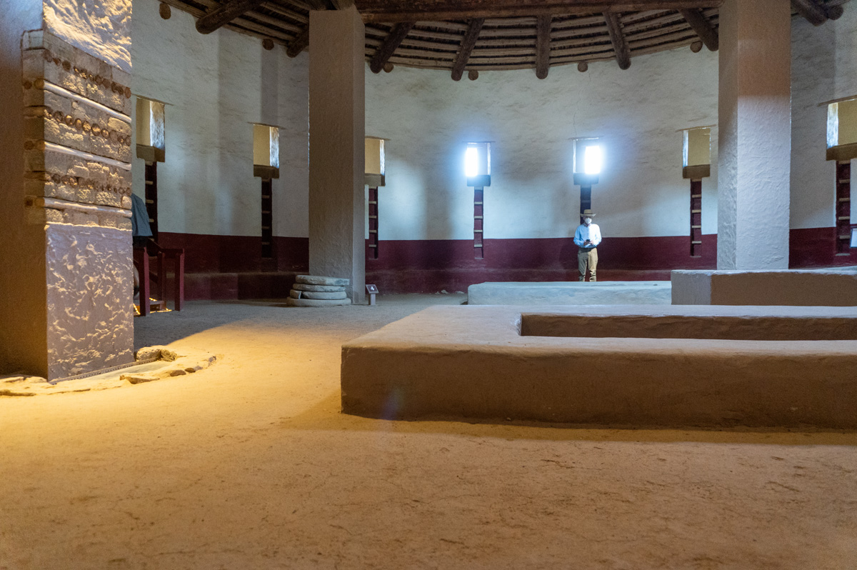 Aztec Ruins, Graham in restore Great Kiva