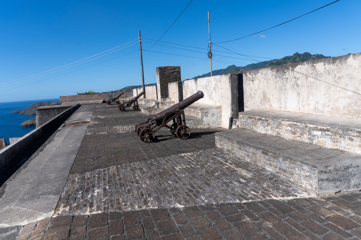 St Vincent: Fort Charlotte, Guns, facing into interior