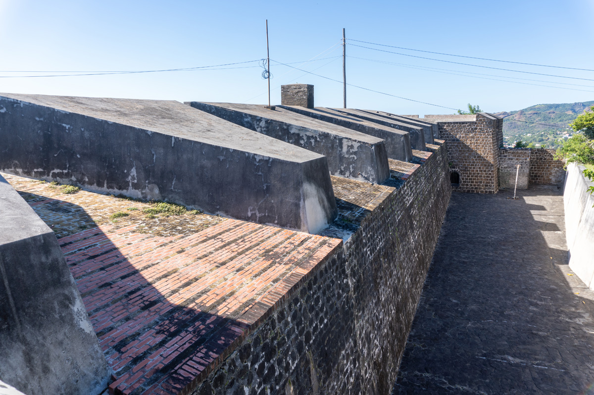 St Vincent: Fort Charlotte, Outside view of embrasures