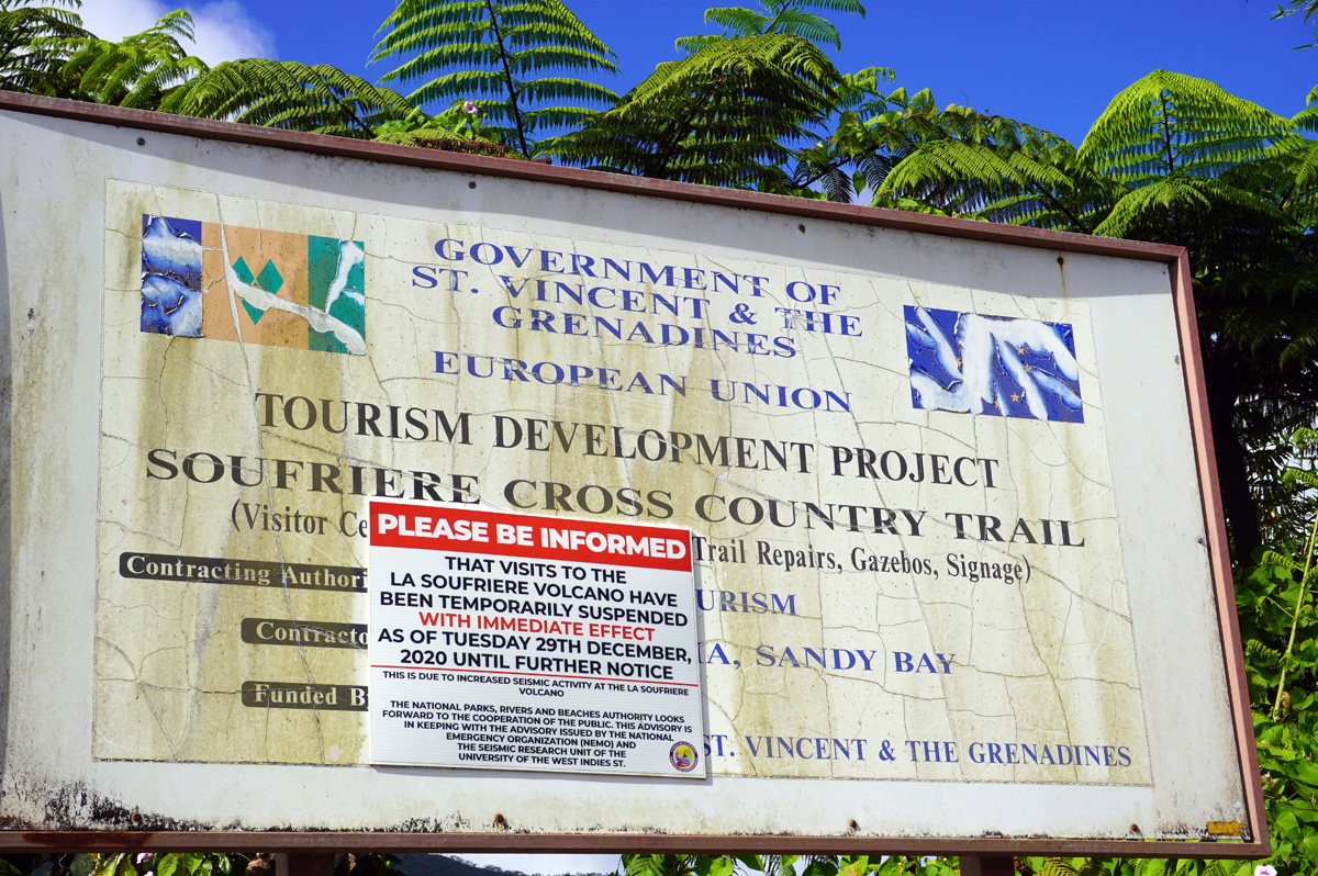 St Vincent: La Soufrière, Trail is officially closed, but no-one seemed to care.