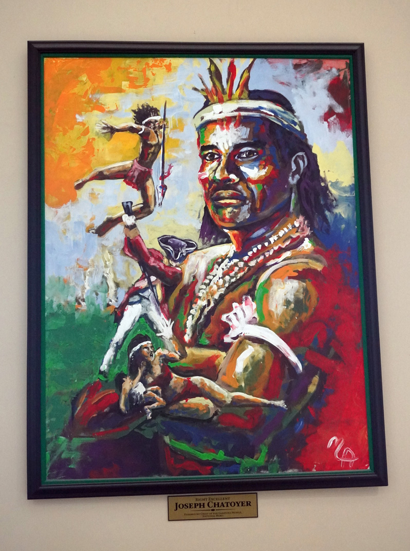 St Vincent: Kingstown, Joseph Chatoyer, National Hero, at airport