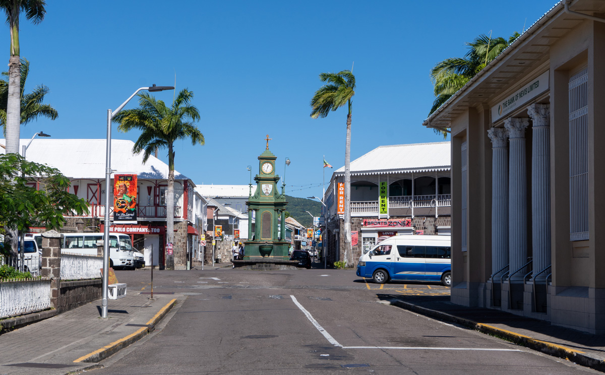 St Kitts: Basseterre, View to Berkeley Memorial