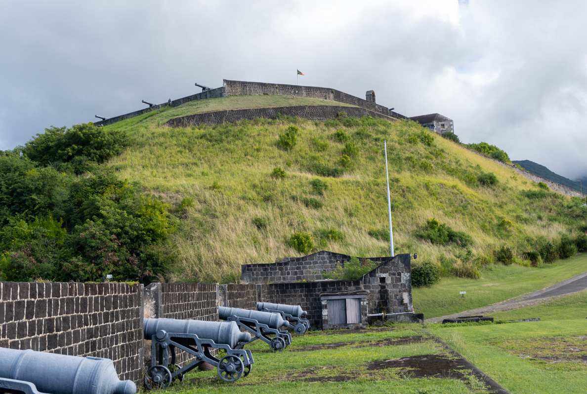 St Kitts: Brimstone Hill Fortress, View from Prince of Wales Bastion to Fort George