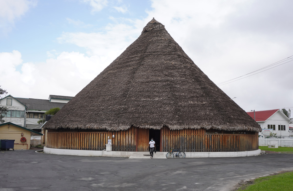 Guyana: Georgetown, Umana Yama A giant version of a traditional meeting hut