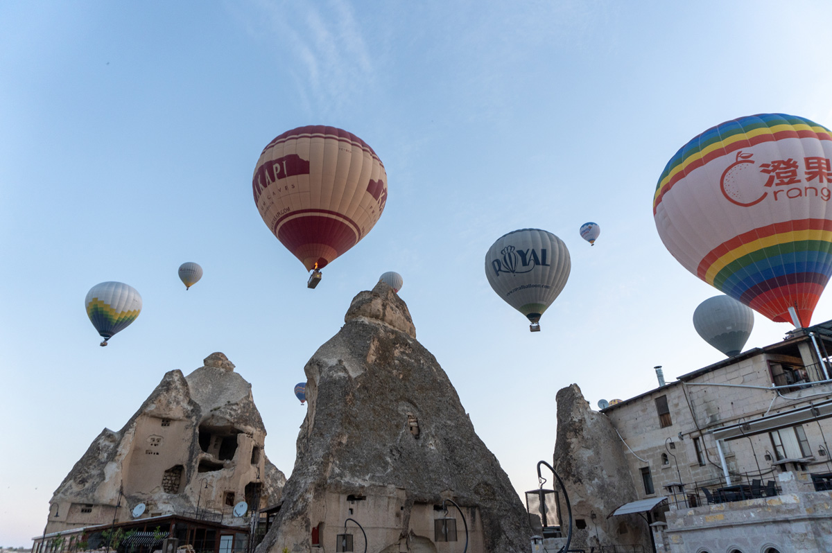 Balloon Parade view from my Goreme hotel