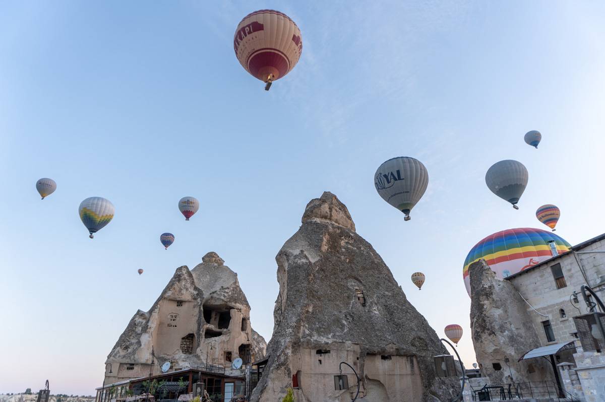 Balloon Parade view from my Goreme hotel