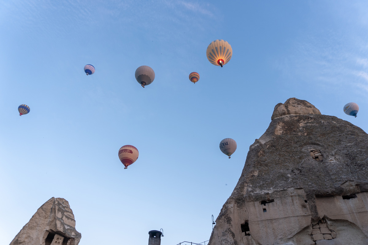 Balloon Parade view from my Goreme hotel