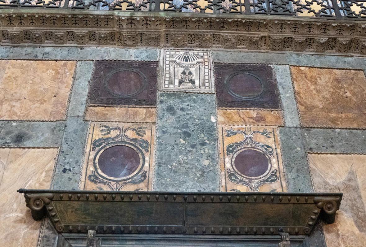 Hagia Sophia Mosque, A discreet cross, above main entrance (inside)