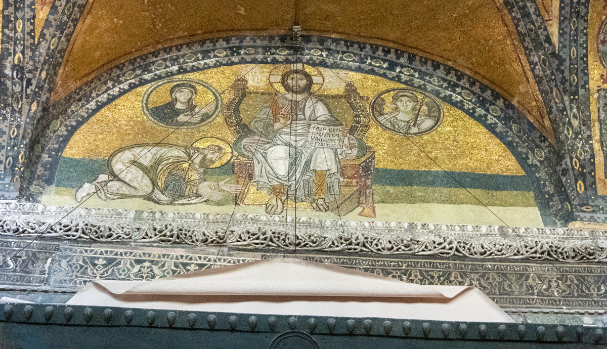 Hagia Sophia Mosque, Mosaic over Emperor