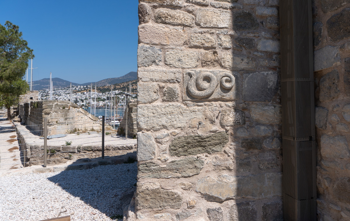 Bodrum Castle, Tower wall with cryptic carving