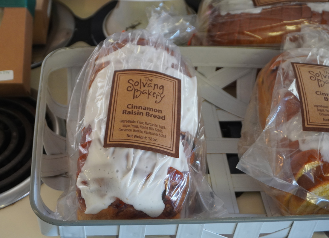 Solvang, Raisin Bread with icing!