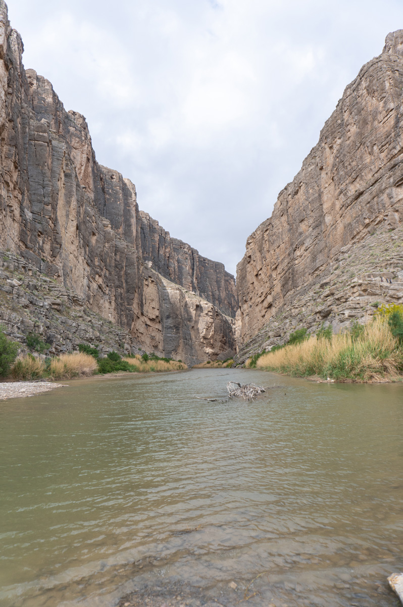 Big Bend National Park, Rio Grande emerges from the narrow Santa Elena canyon
