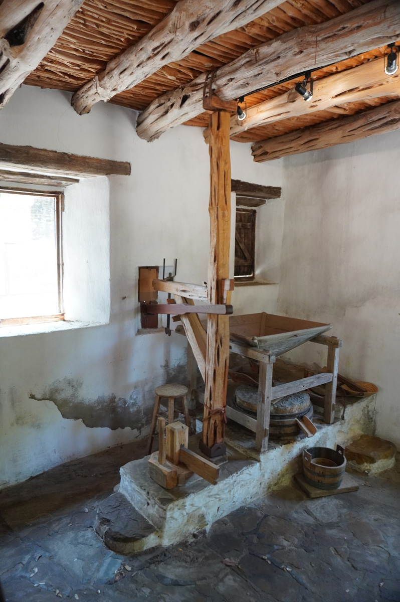 Mission San Jose, Grindstone, turned by water wheel below