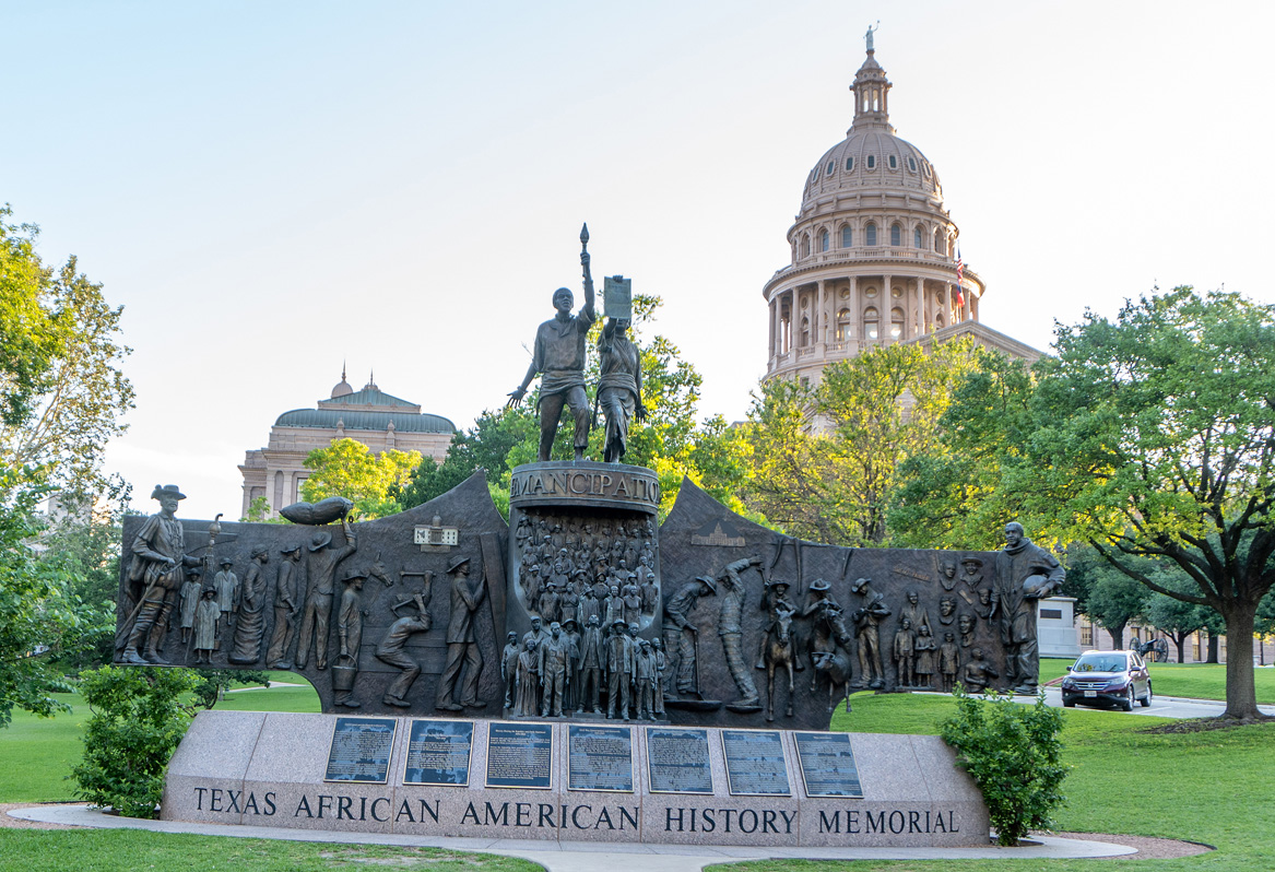 Texas State Capitol: Monuments and Memorials, Texas African American History Memorial With an "Emancipation" central theme