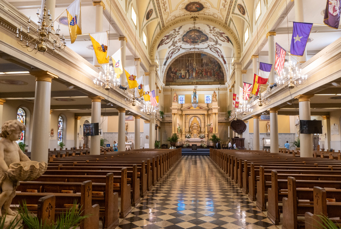 Jackson Square, St Louis cathedral interior