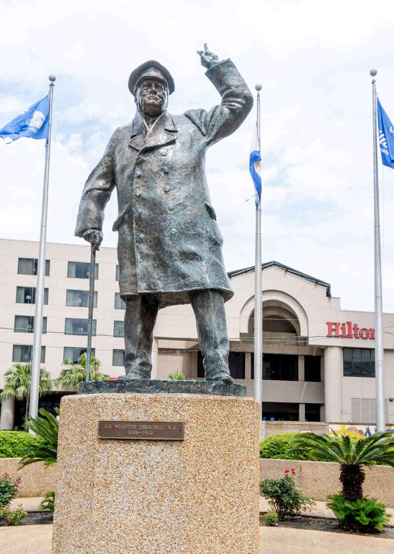 Around New Orleans, Unexpected Churchill statue