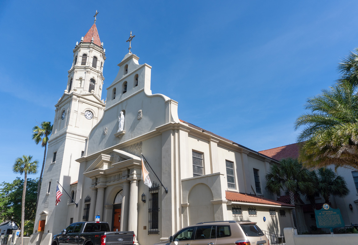 Old St Augustine, Cathedral of St Augustine Facade around 1797, main structure much rebuilt