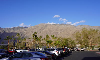 A valley oasis surrounded by mountains, Palm Springs, California March 2021