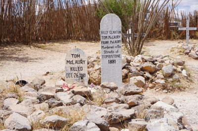 Grave of the "murdered" Cowboys, Boothill Cemetery, Arizona 2021