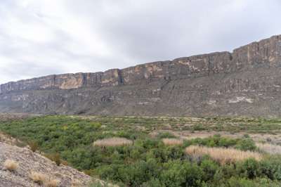 Cliffs on Mexican side of Rio Grande, Big Bend National Park, Texas May 2021