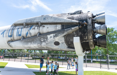 The legs fold out for landing, Houston Space Center, Texas May 2021