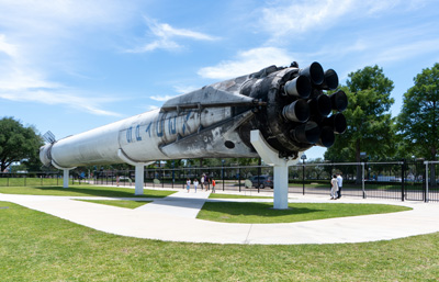 A recovered Falcon-9 first stage, Houston Space Center, Texas May 2021