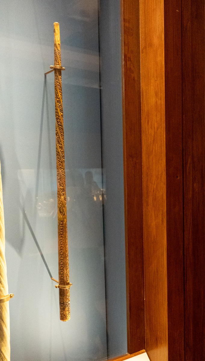 Royal Ontario Museum, Narwhal Tusk, Lincoln (?) 12th c Carved into a candelstick