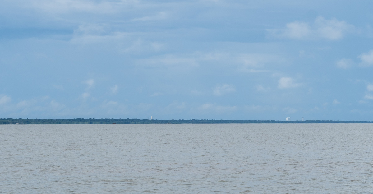Îles du Salut, Distant view back to Kourou Space Center