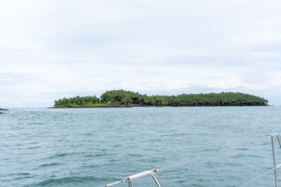 Devil's Island, from catamaran, Îles du Salut, French Guiana++, December 2022