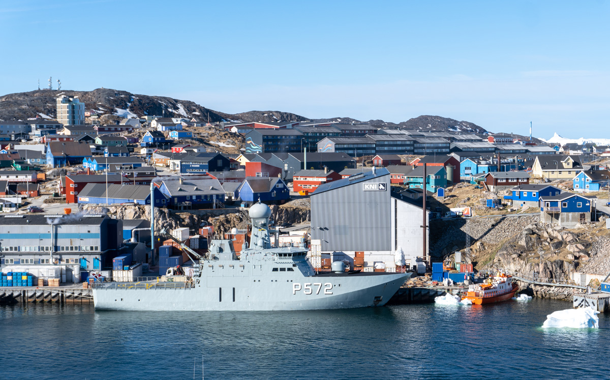 Disko Bay: Around Ilulissat, Visiting Danish Navy patrol boat