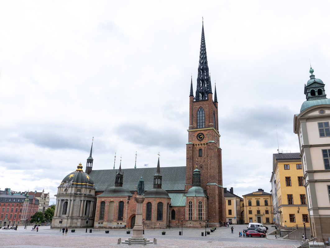 Stockholm: Riddarsholm Church, Riddarholmen Church.  13th c, with later additions. This was the Swedish Royal Necropolis