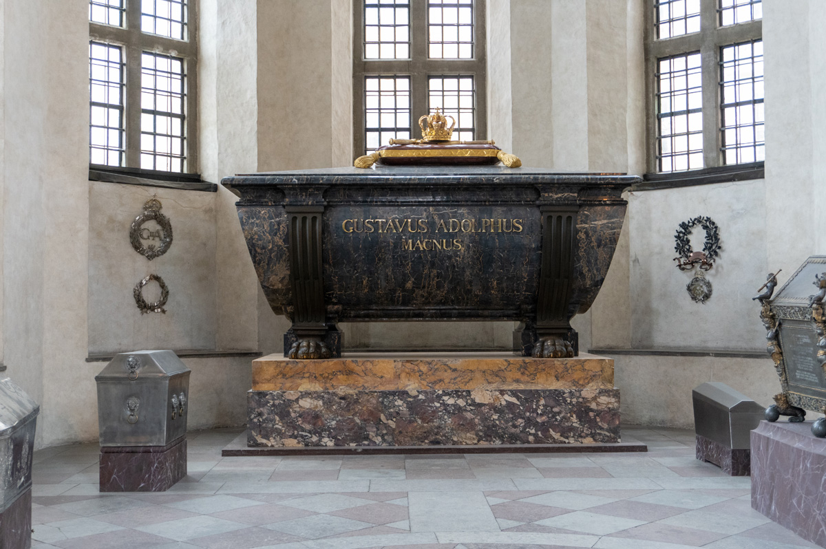 Stockholm: Riddarsholm Church, Gustavus Adolphus sarcophagus "The Savior of North German Protestanism"
