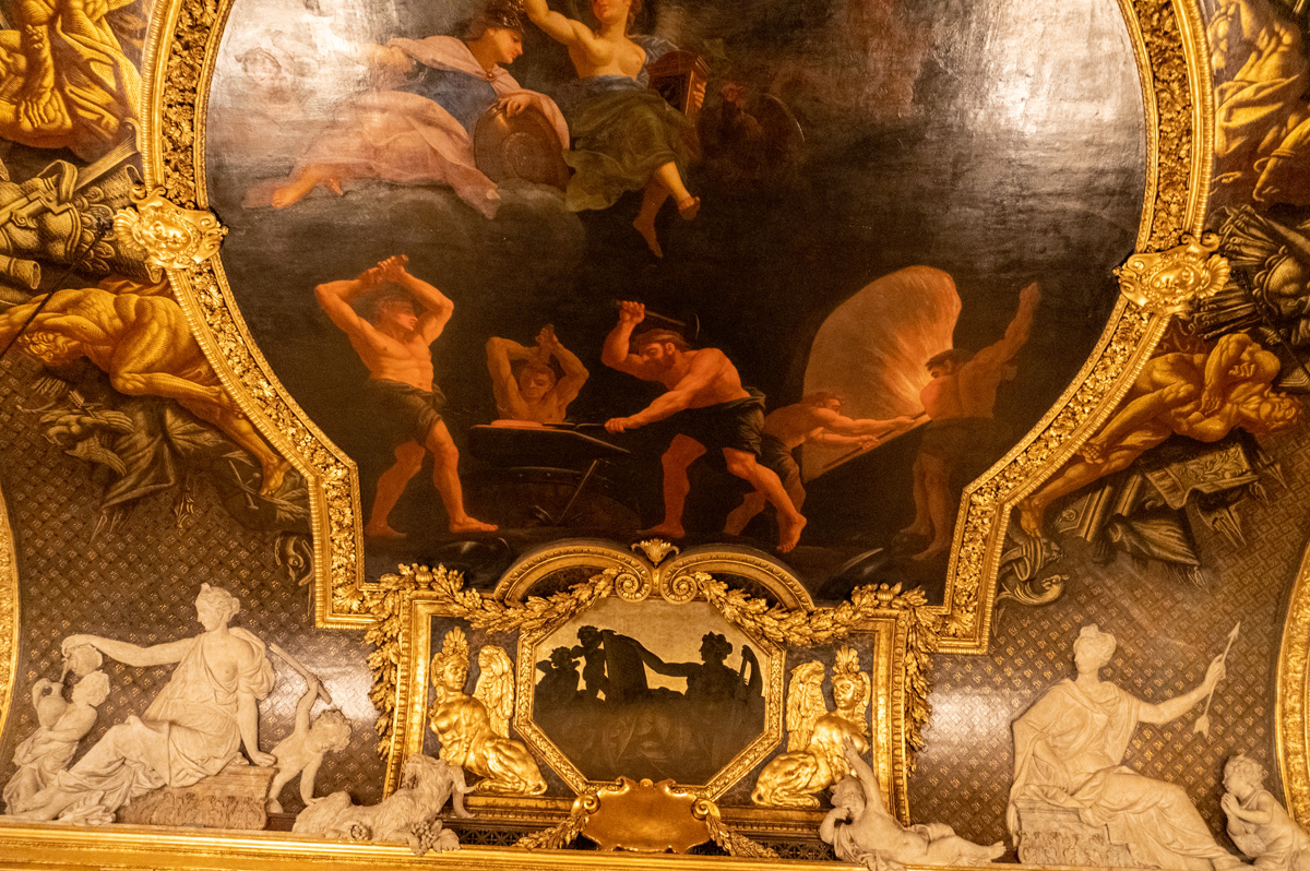 Stockholm: Royal Palace (Kungliga slottet), Ceiling painting depicting Industry Ceiling of Karl XI Gallery