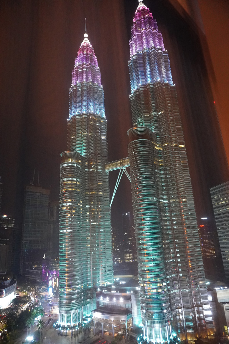 Petronas Towers, Petronas Towers at night, from the W