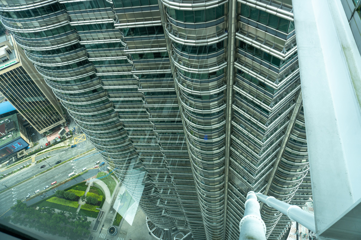 Petronas Towers, View down from the Bridge