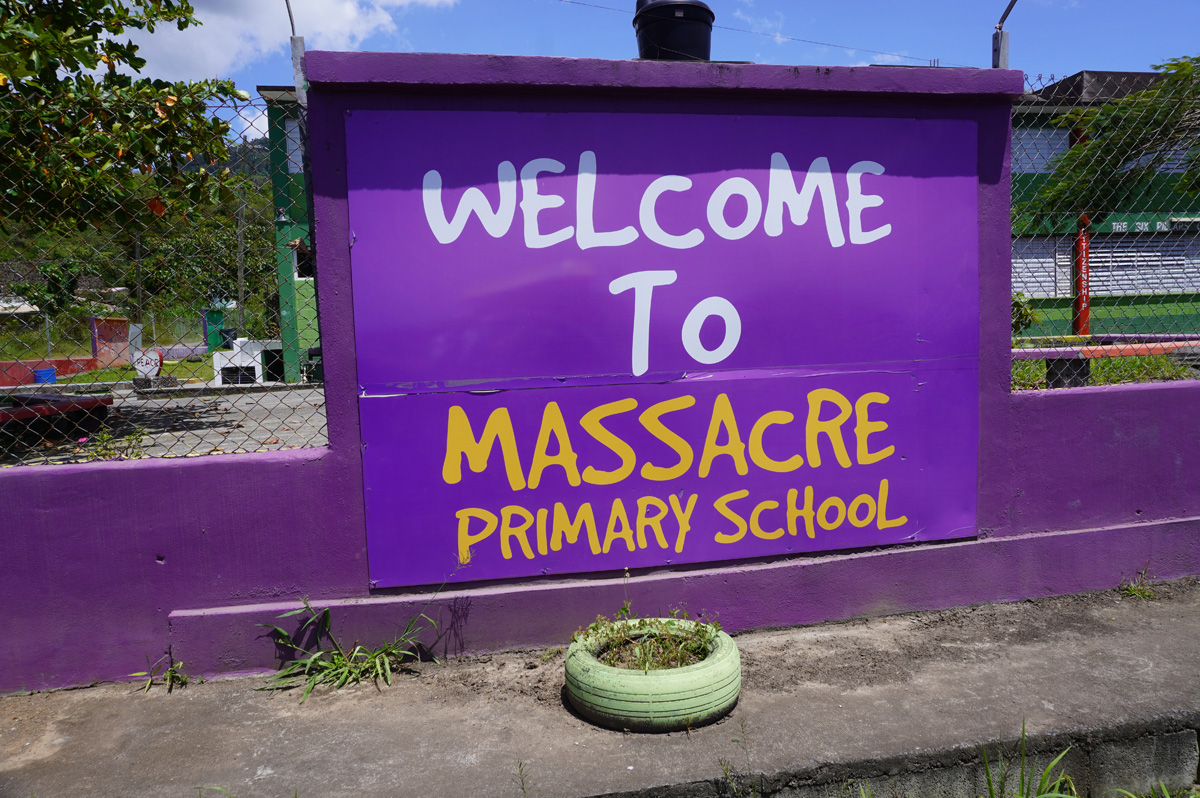 Fort Shirley, Ominously named school, in the town of Massacre (Named for an infamous 1674 massacre of Caribs by British troops)
