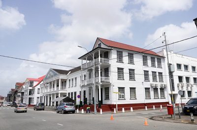 Dutch Colonial era buildings, Paramaribo, 2022 Suriname