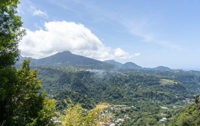 Island view, from near falls, Waterfalls, 2022 Dominica